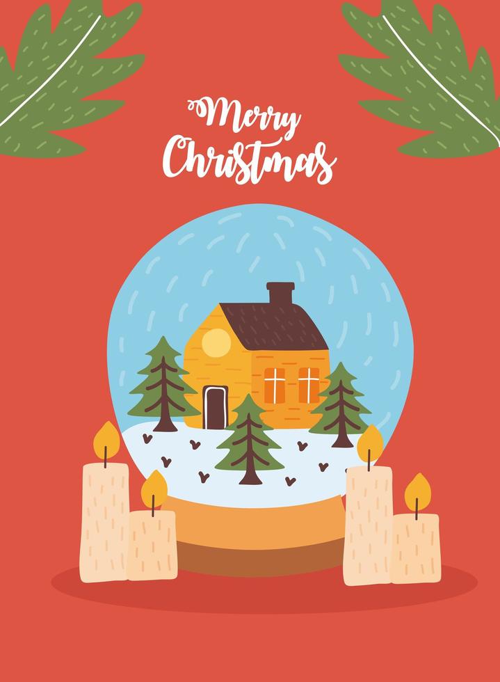 merry christmas sphere souvenir vector