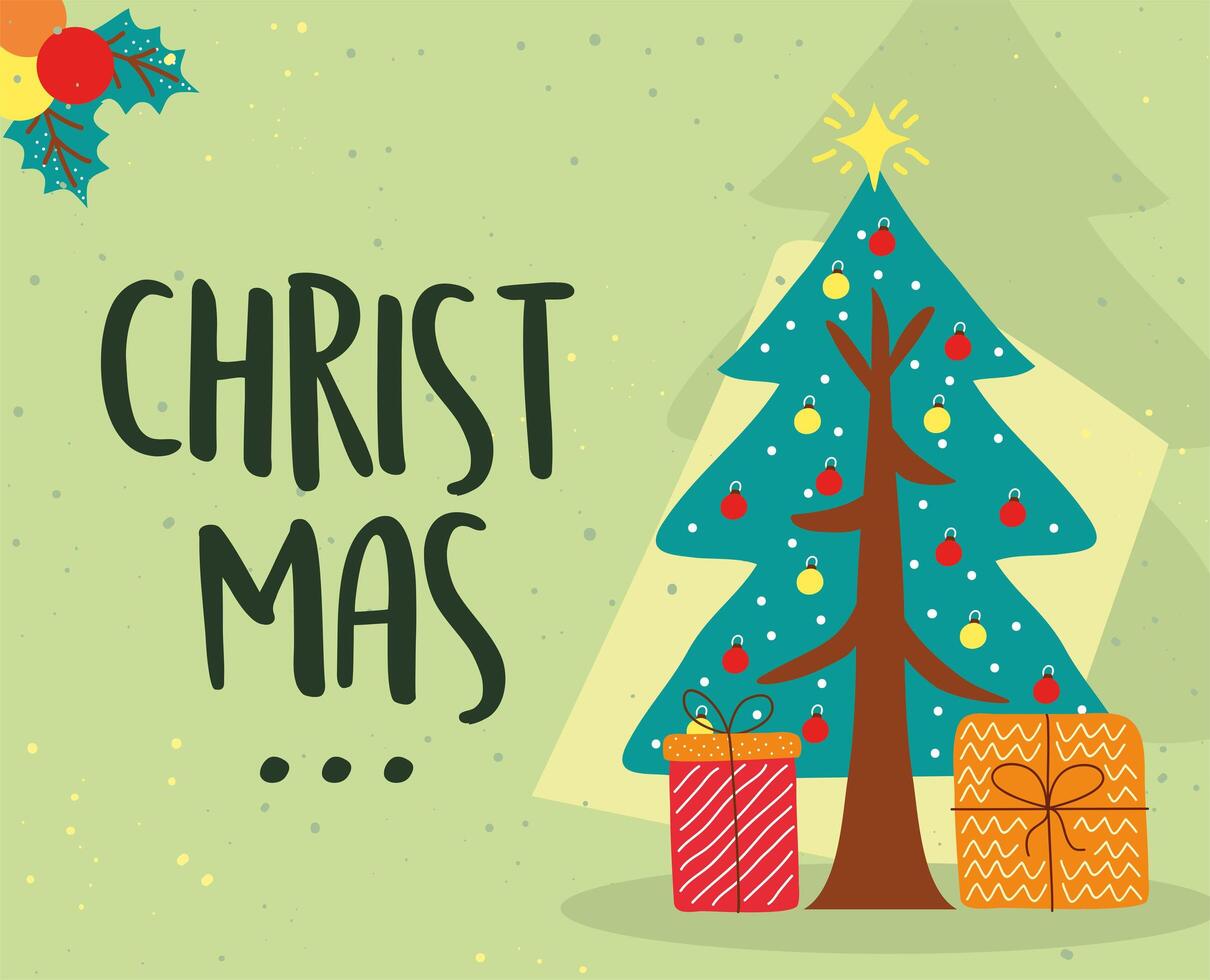 christmas decorative tree vector