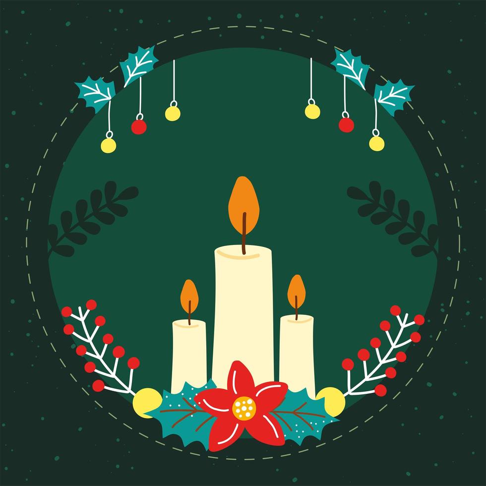 christmas decorative candles vector