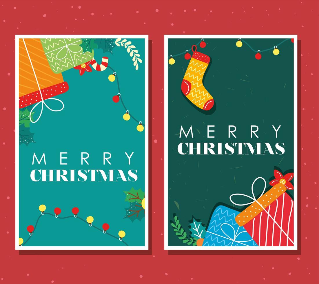 tarjetas decorativas de navidad vector