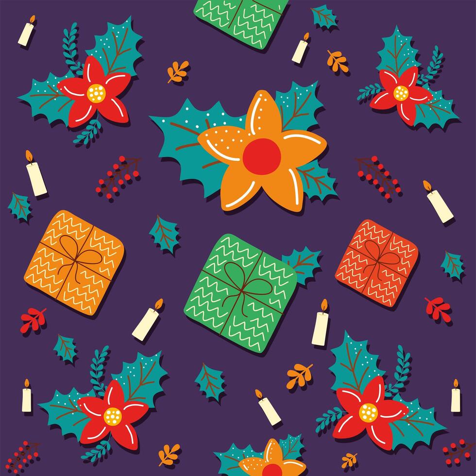 christmas decoration pattern background vector
