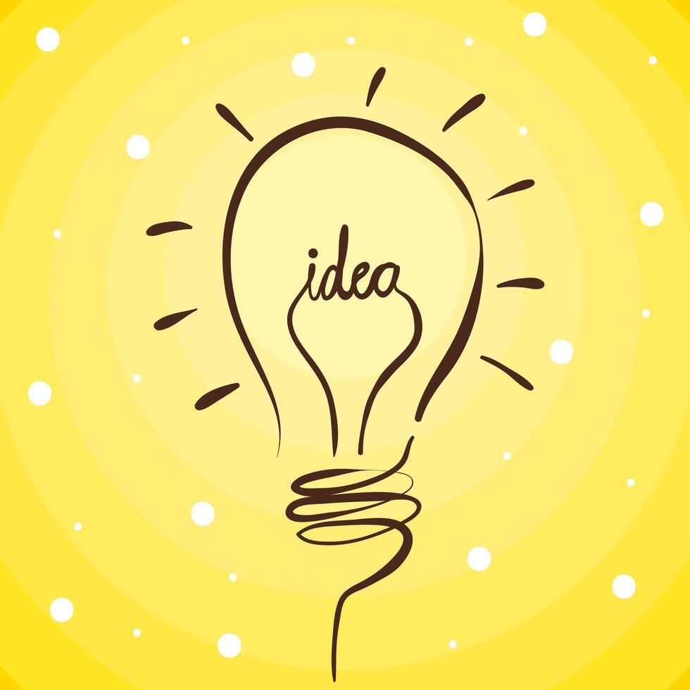 idea word in bulb vector