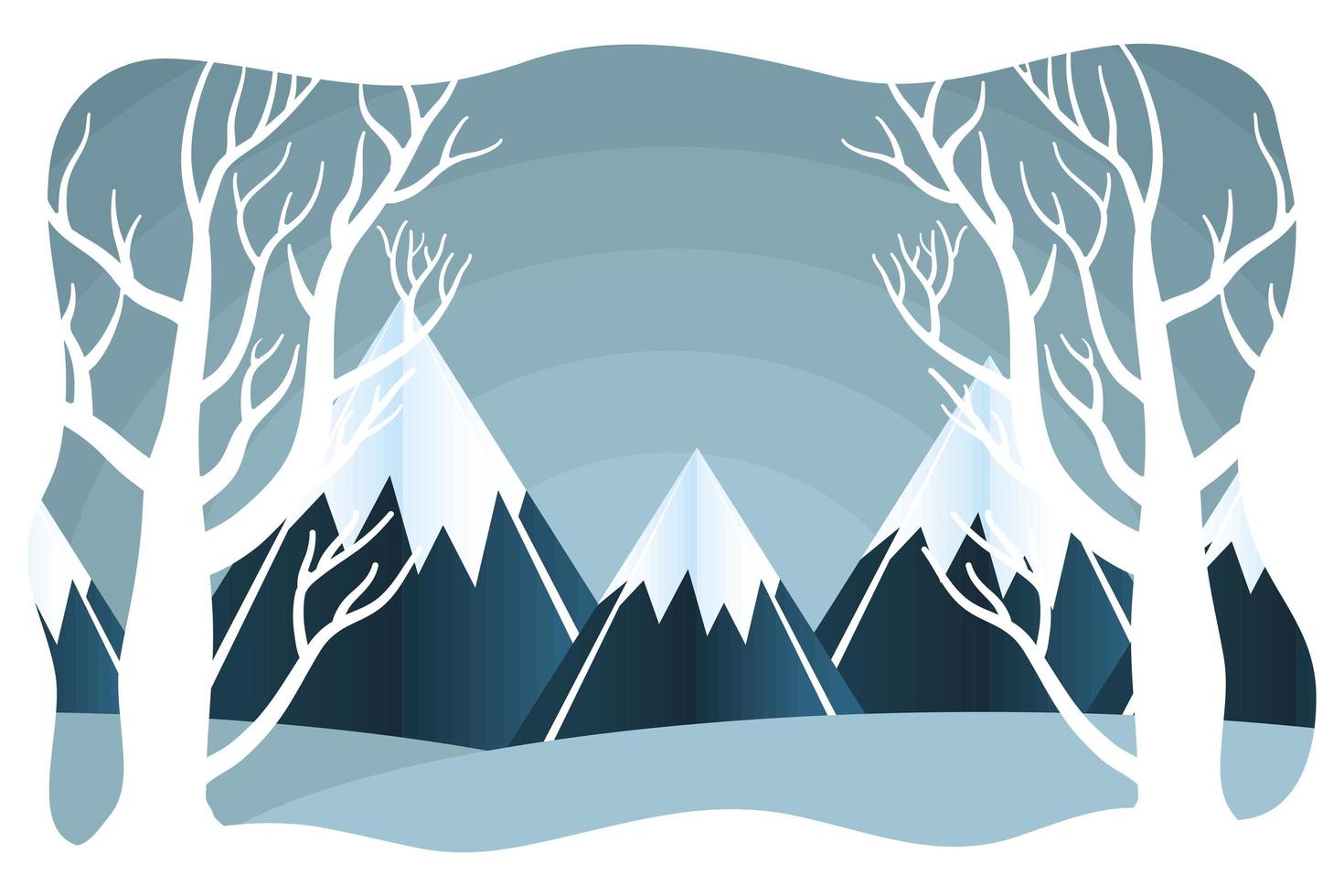 snowscape scene panorama vector