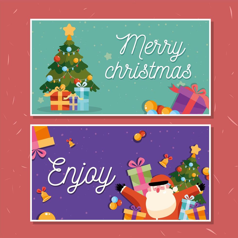 christmas season pair cards vector