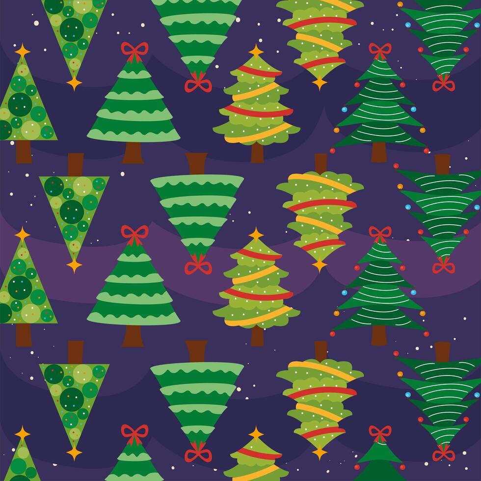 christmas trees pattern backdrop vector