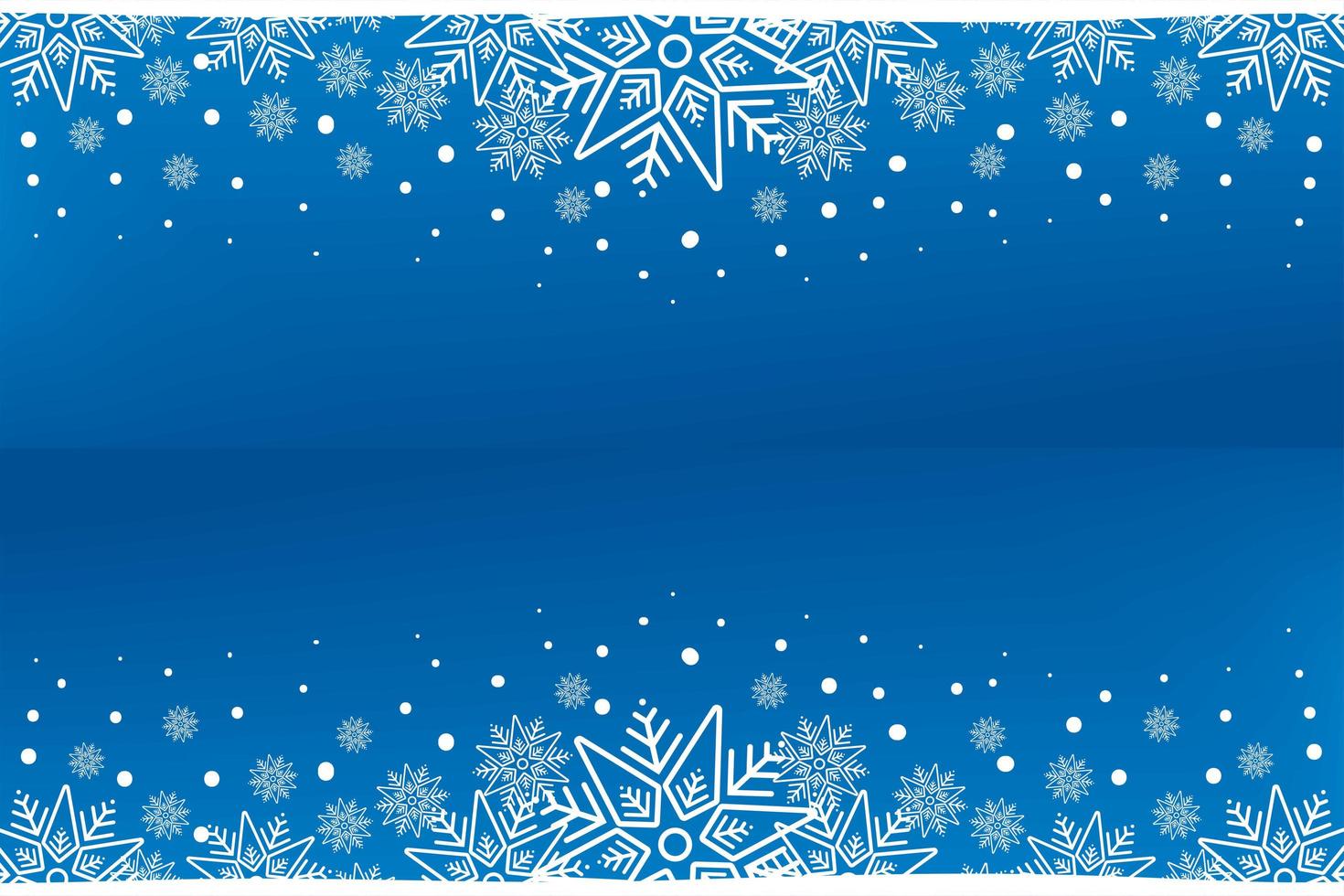 plantilla azul con copos de nieve vector