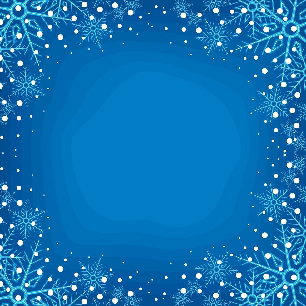 snowflakes circular frame vector