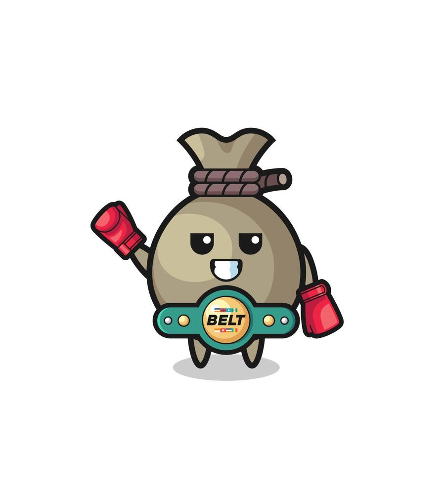 money sack boxer mascot character vector