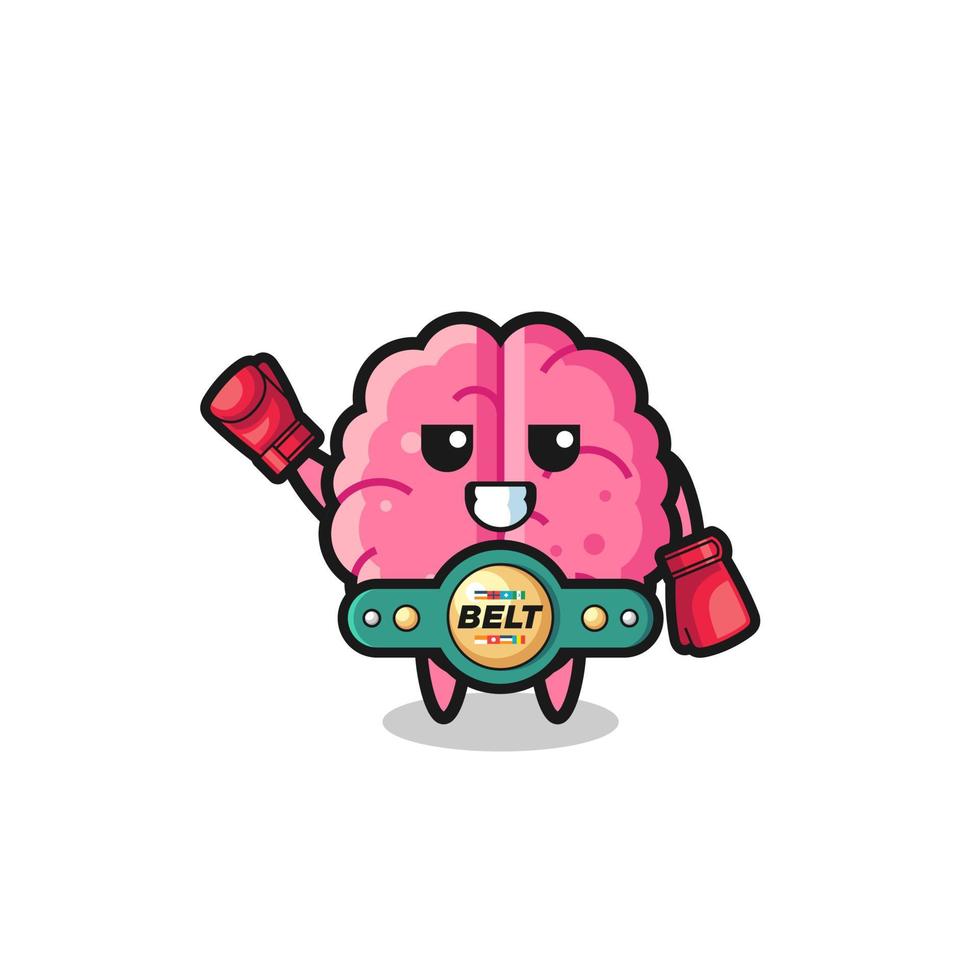 brain boxer mascot character vector