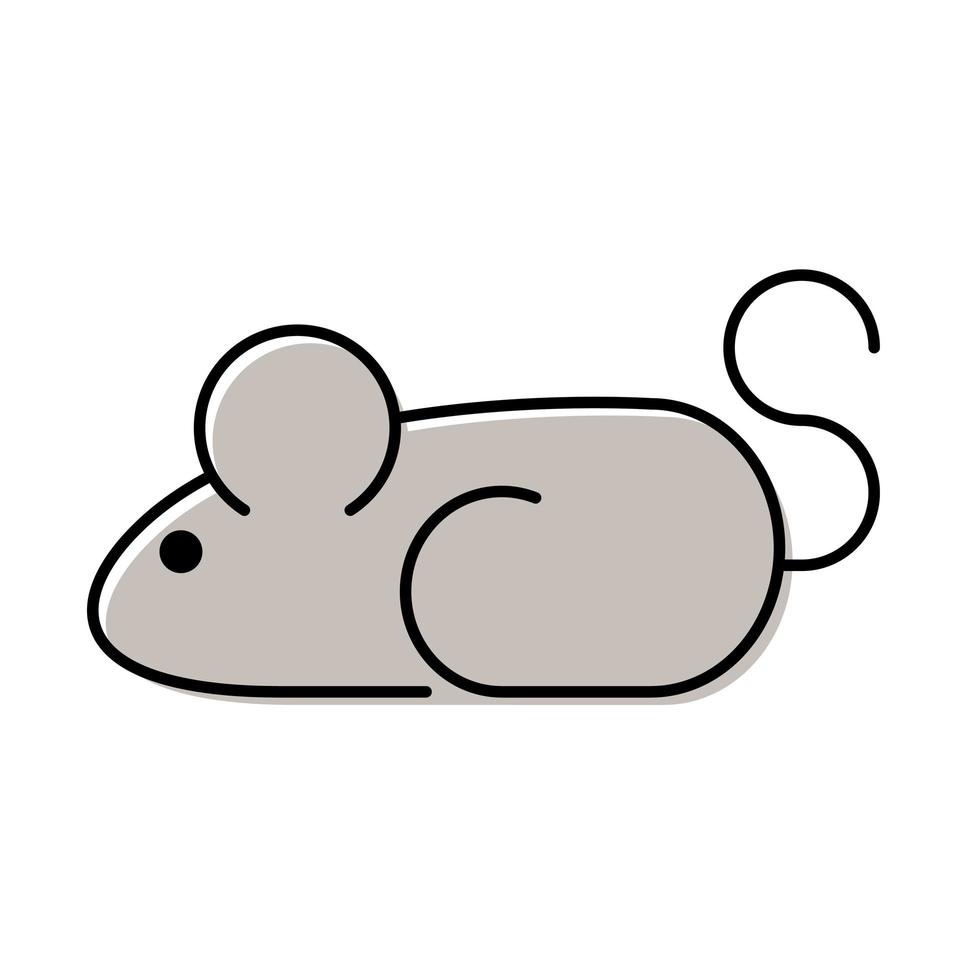 lindo icono de la mascota del ratoncito vector