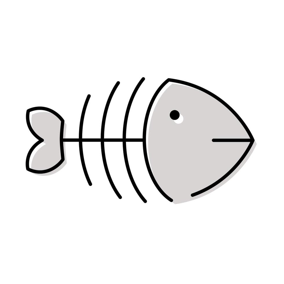 little fish squeleton bone icon vector