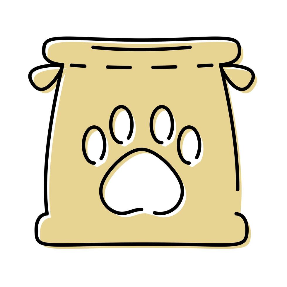 paper bag with paw print mascot vector