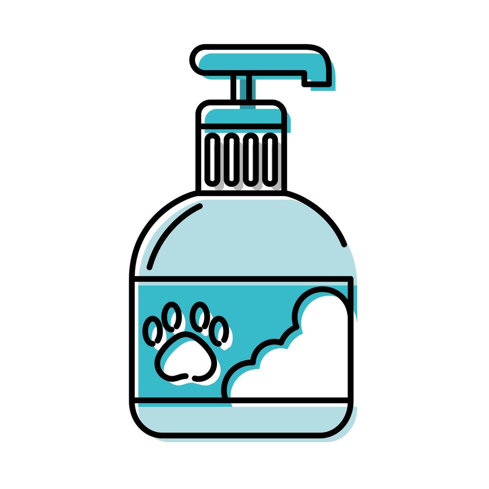 soap dispenser bottle with paw print mascot vector