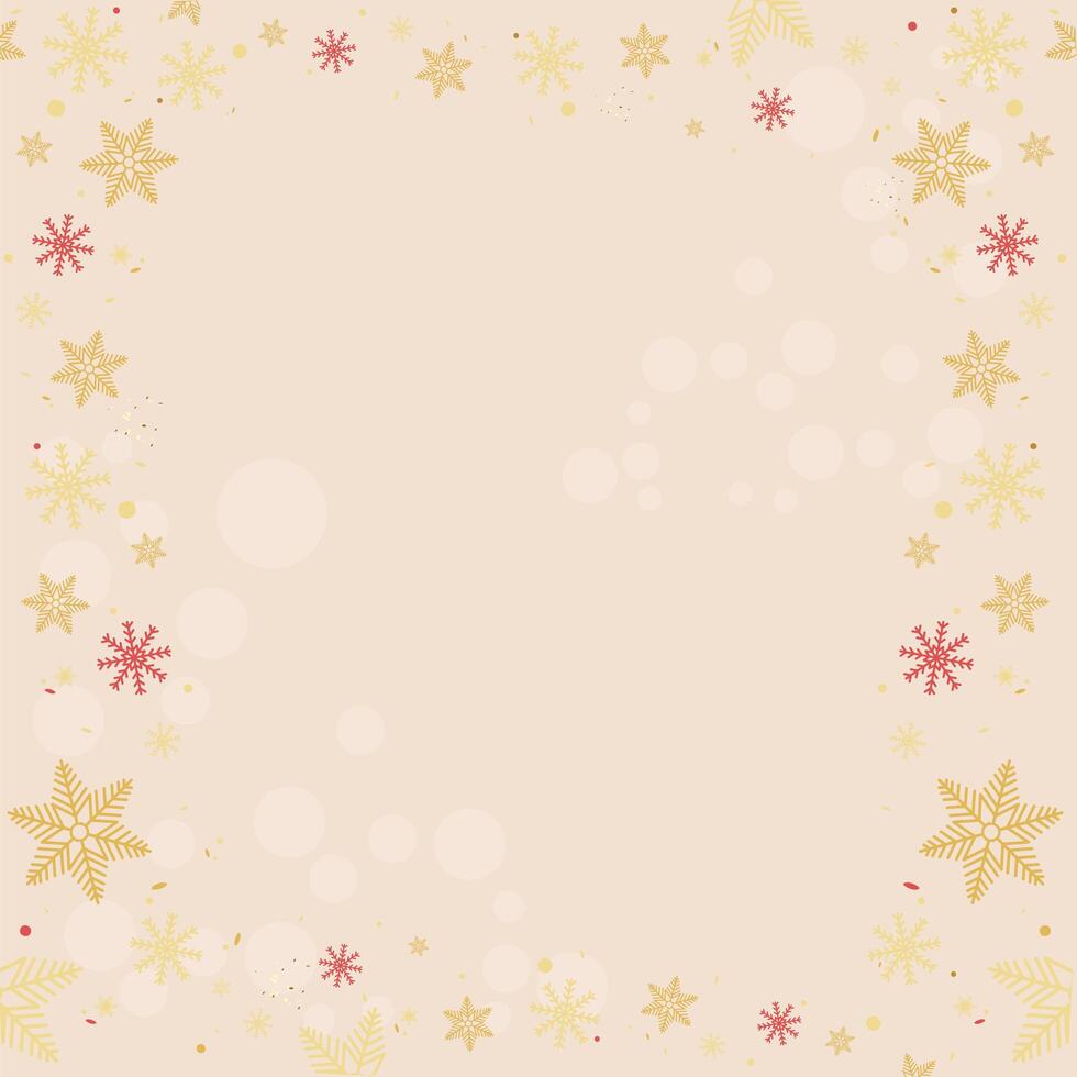 fondo de marco de copos de nieve de navidad vector