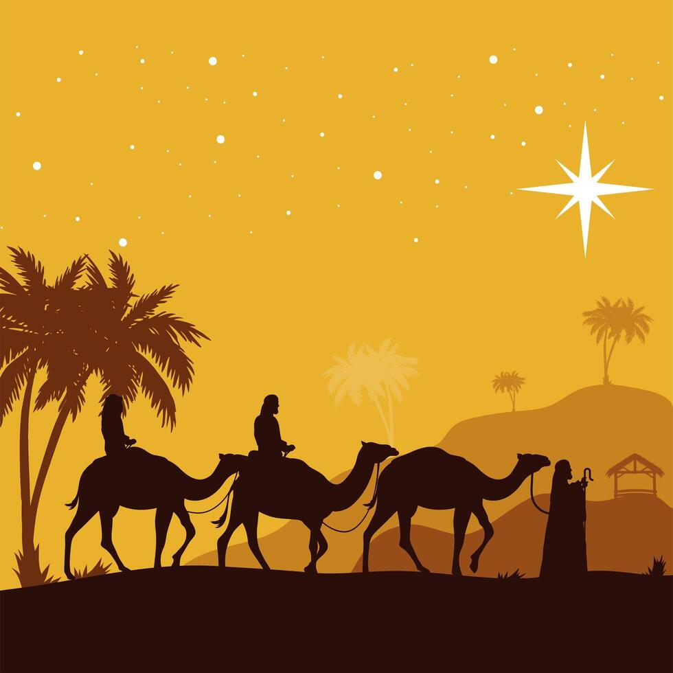 epiphany nativity day scene vector