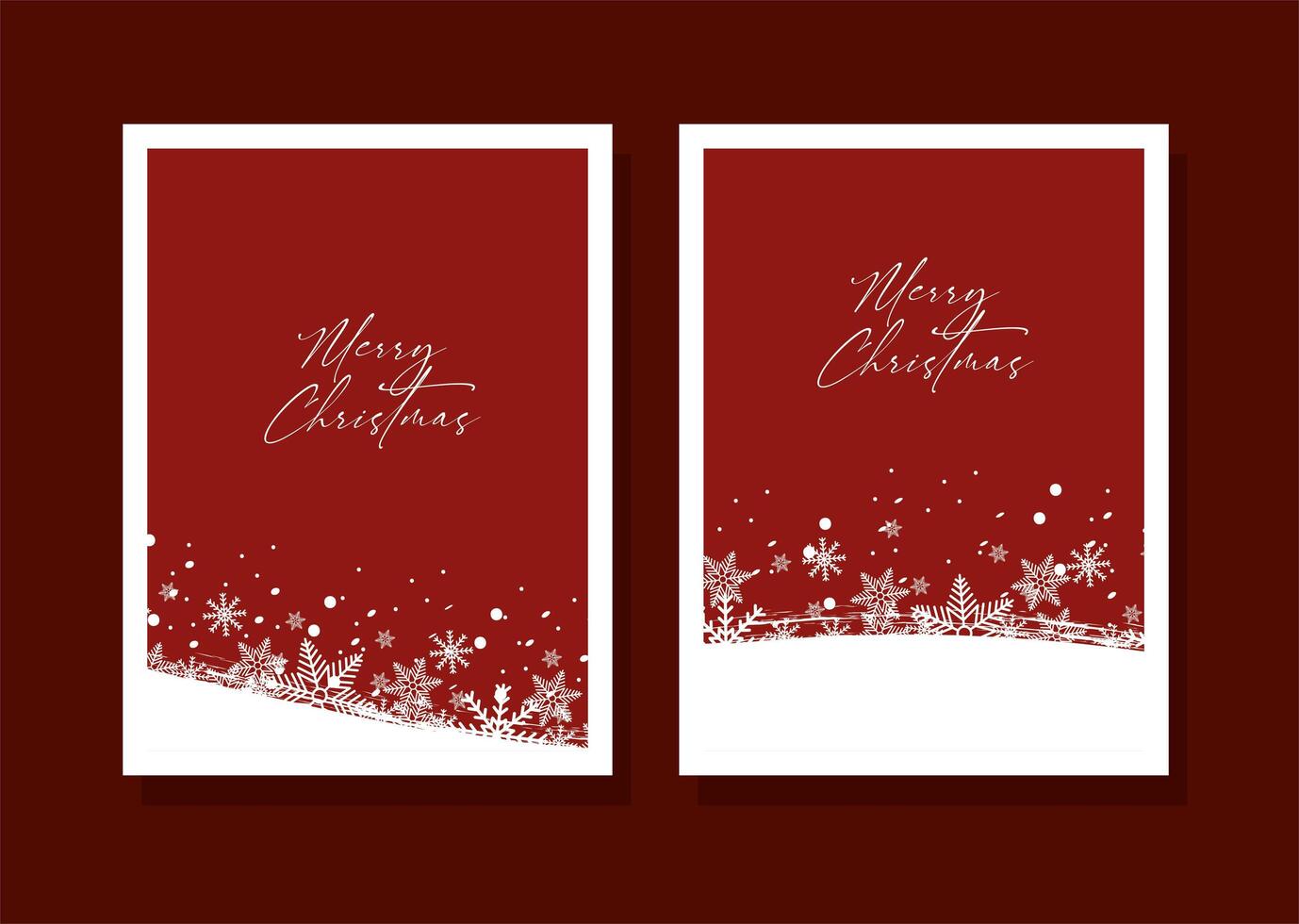 merry christmas red cards vector