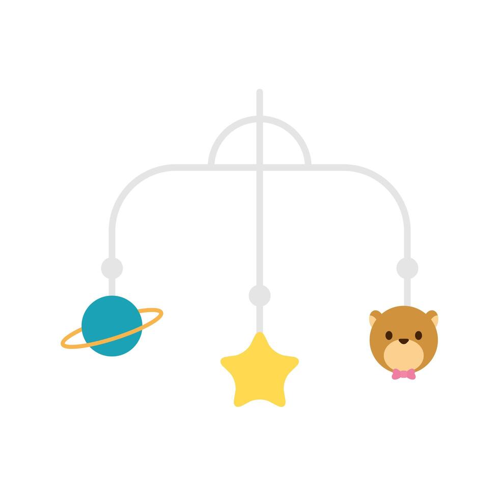 cute baby pendant toy icon vector