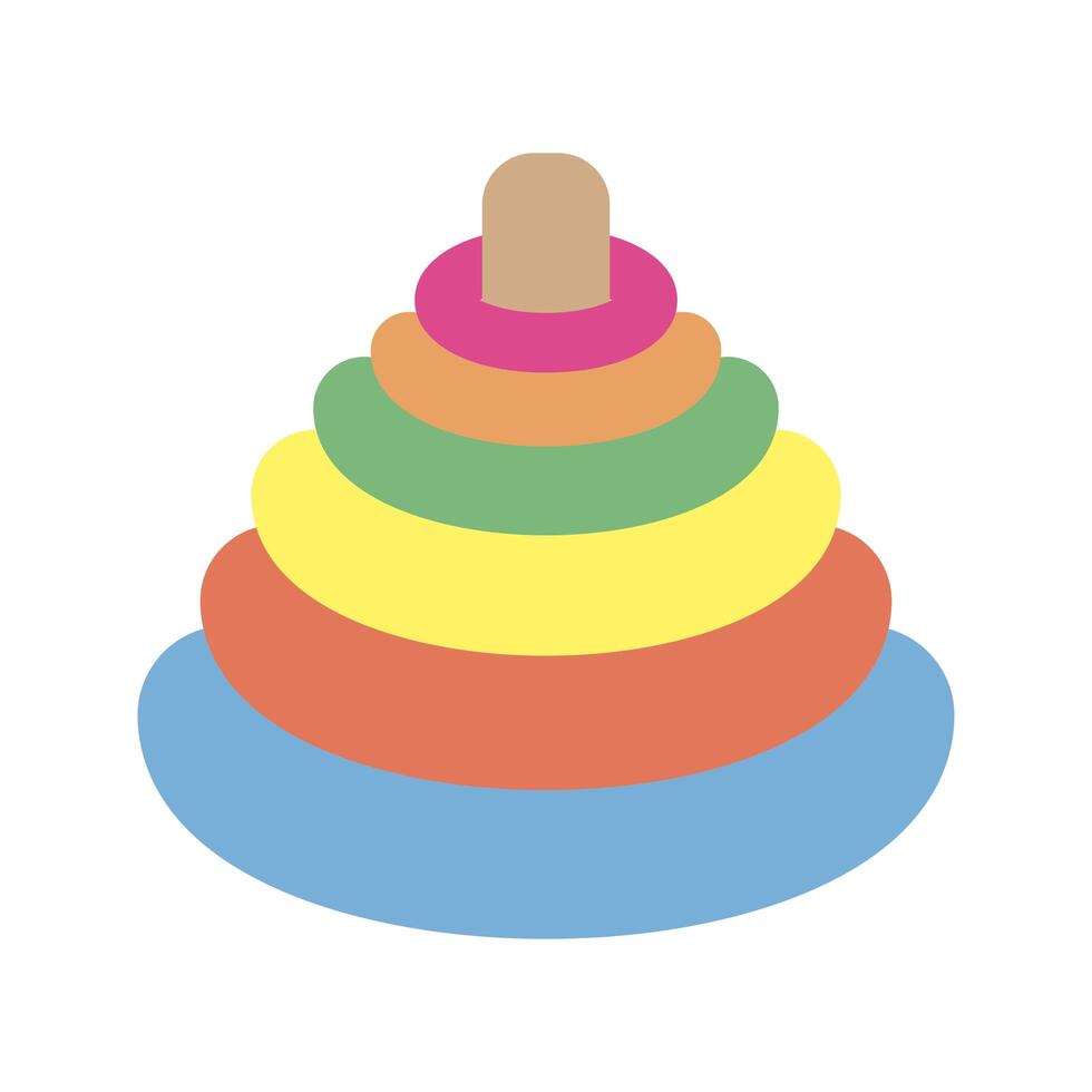 rings colors pyramid toy icon vector