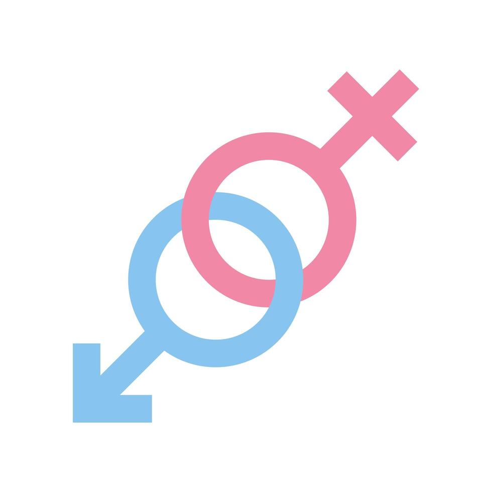 símbolos de género masculino y femenino vector