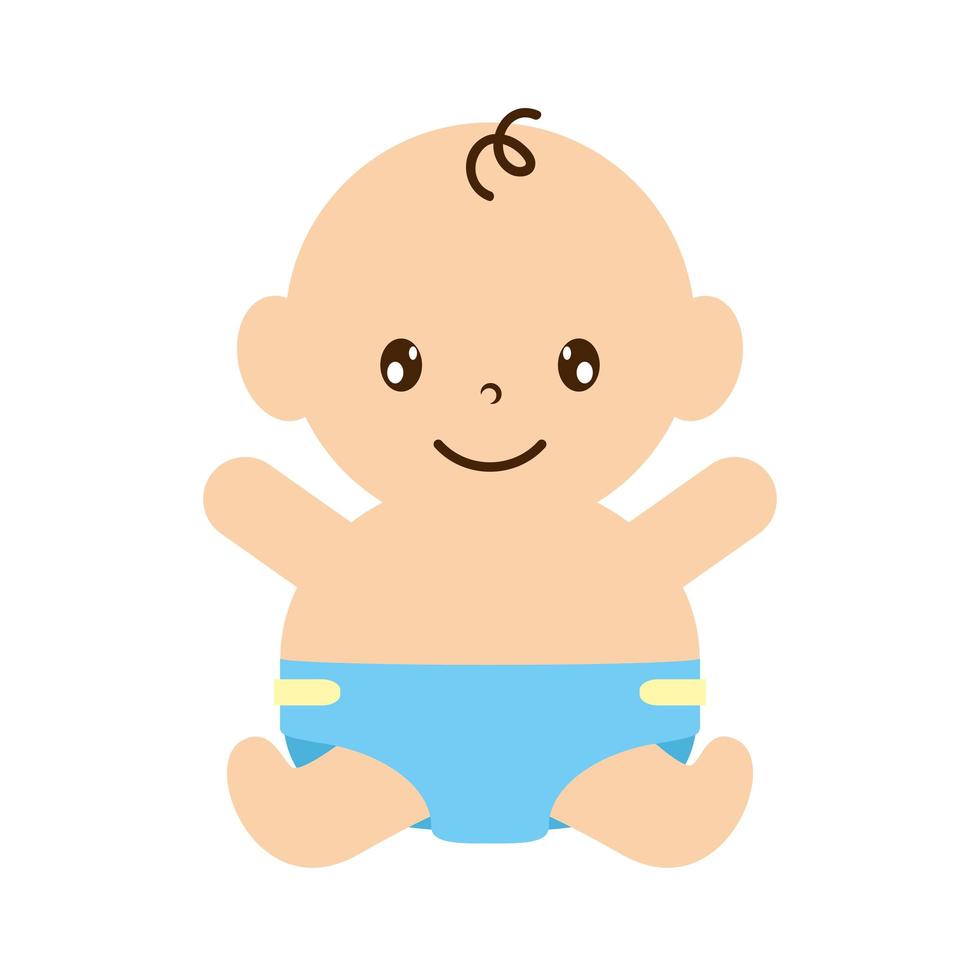 cute little baby boy character vector