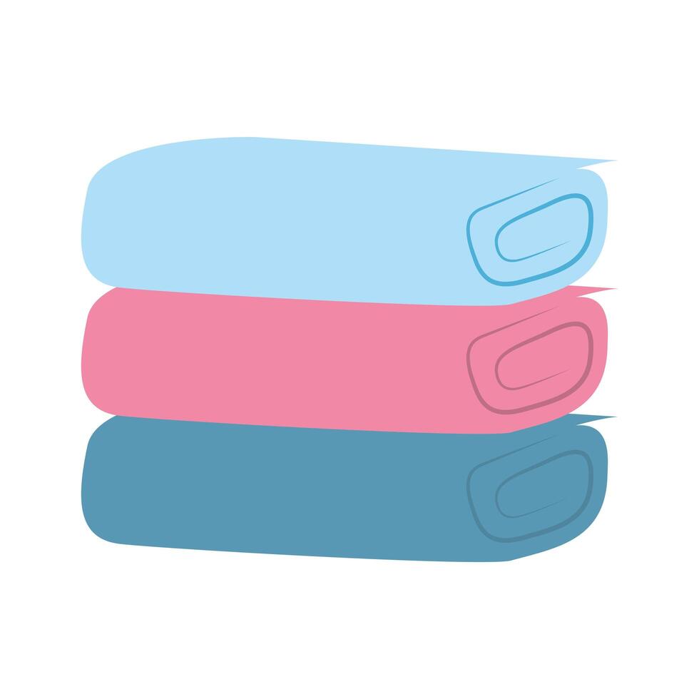 pile of towels isolated icon vector