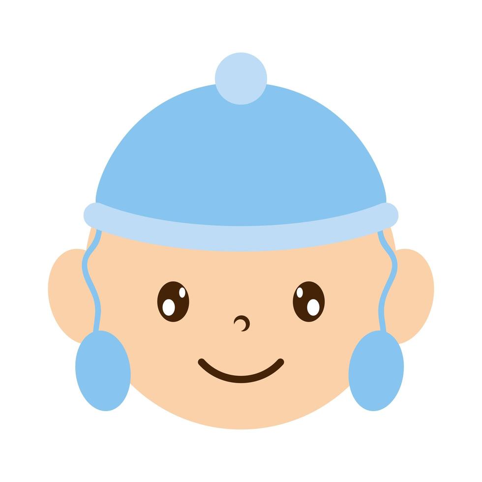 cute little baby boy head character vector