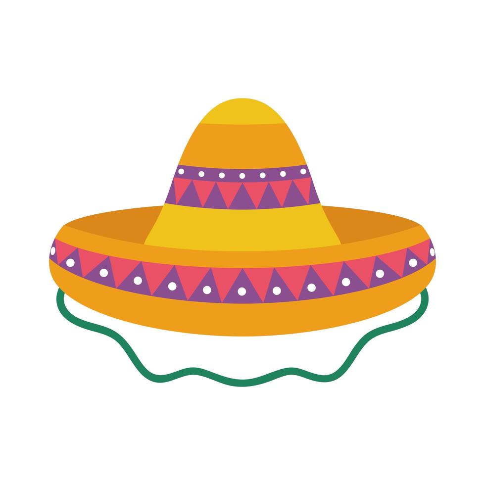 sombrero mexicano tradicional icono aislado vector