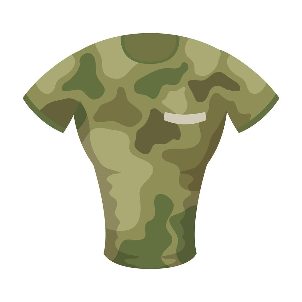 camisa uniforme militar camuflaje icono vector