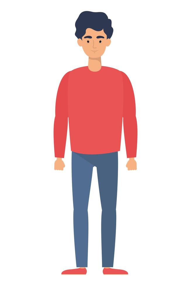 icono de personaje de avatar de hombre joven vector