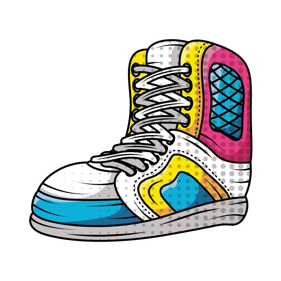 tennis sport shoes pop art style vector