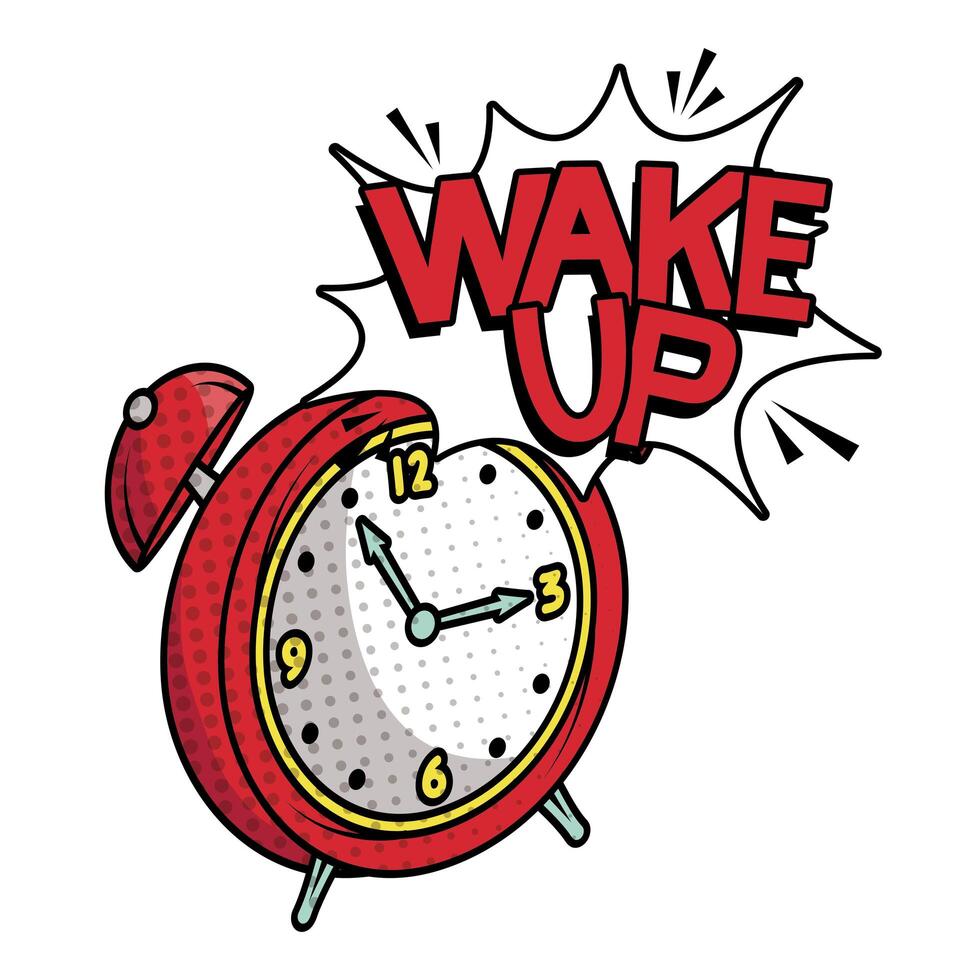 alarm clock wake up pop art style vector