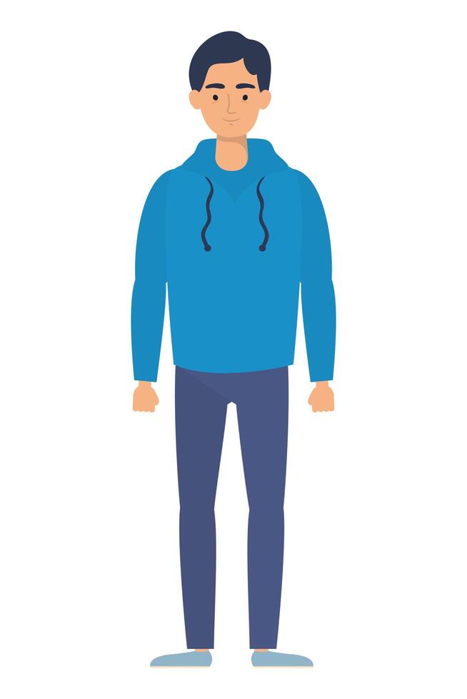 icono de personaje de avatar de hombre joven vector