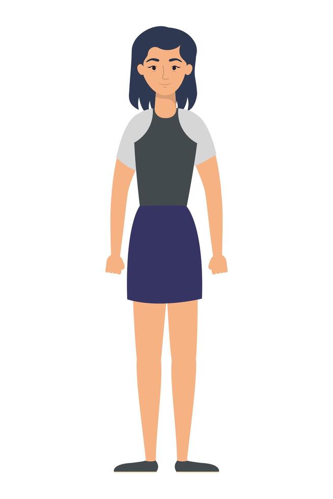 icono de personaje de avatar de mujer joven vector