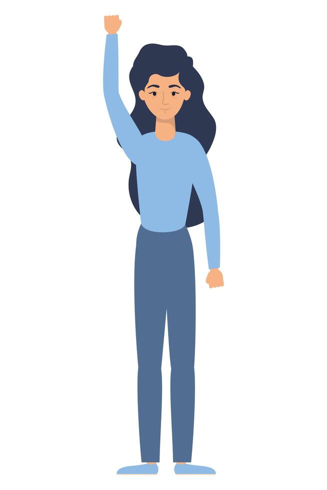 icono de personaje de avatar de mujer joven vector