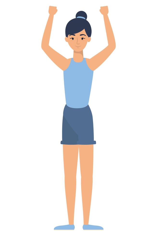 young woman avatar character icon vector