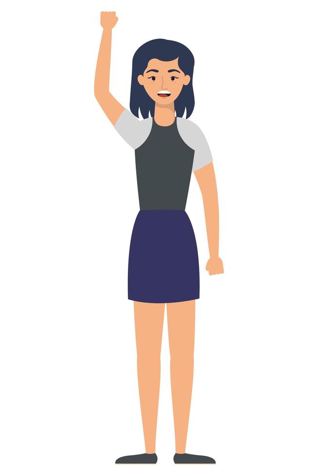 young woman avatar character icon vector