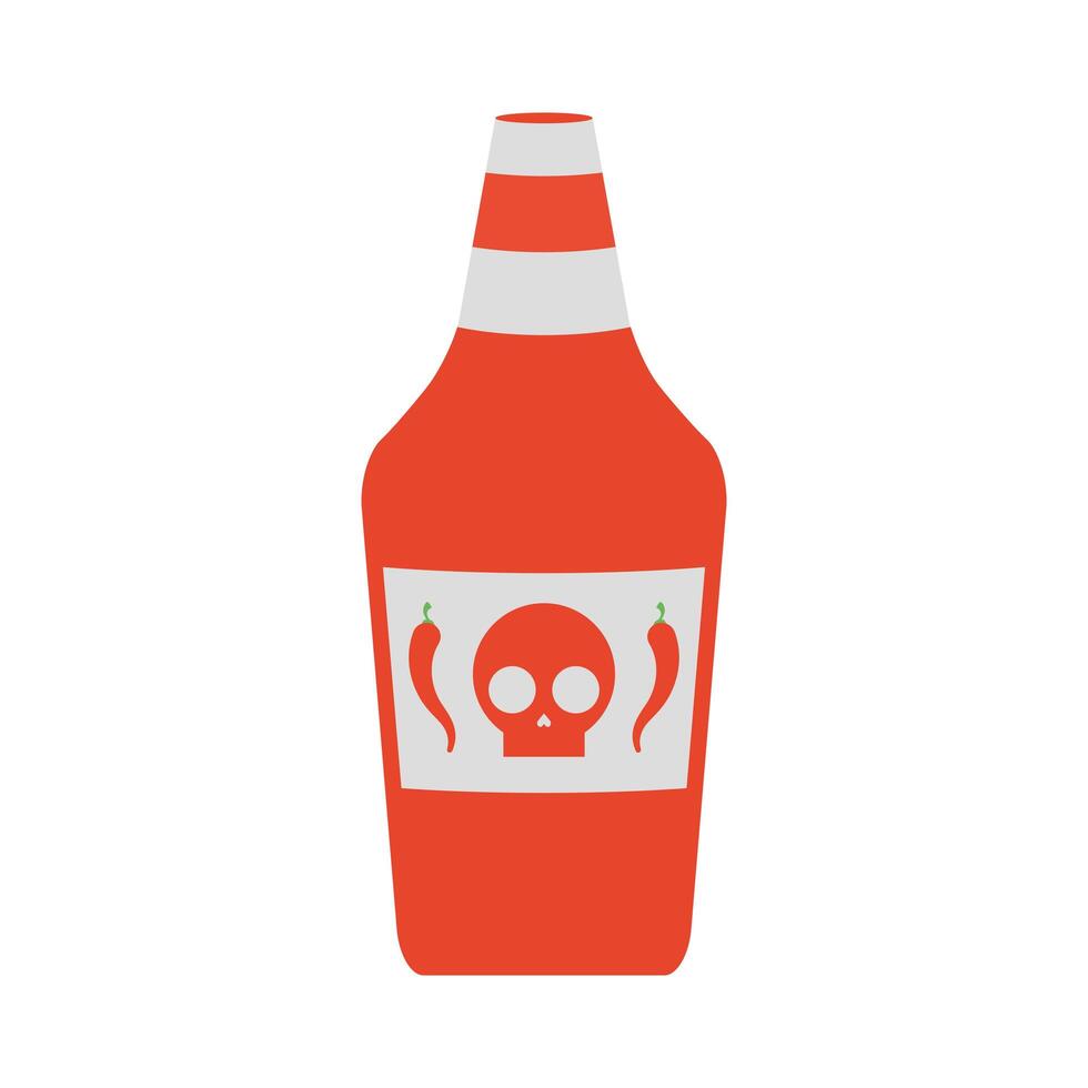 Icono aislado de botella de salsa picante vector