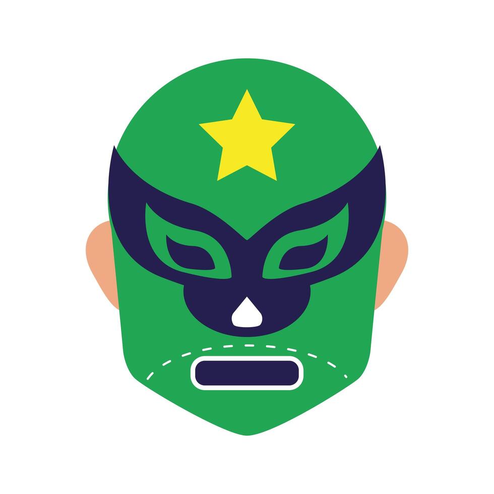 máscara mexicana de icono de estilo de relleno de luchador vector