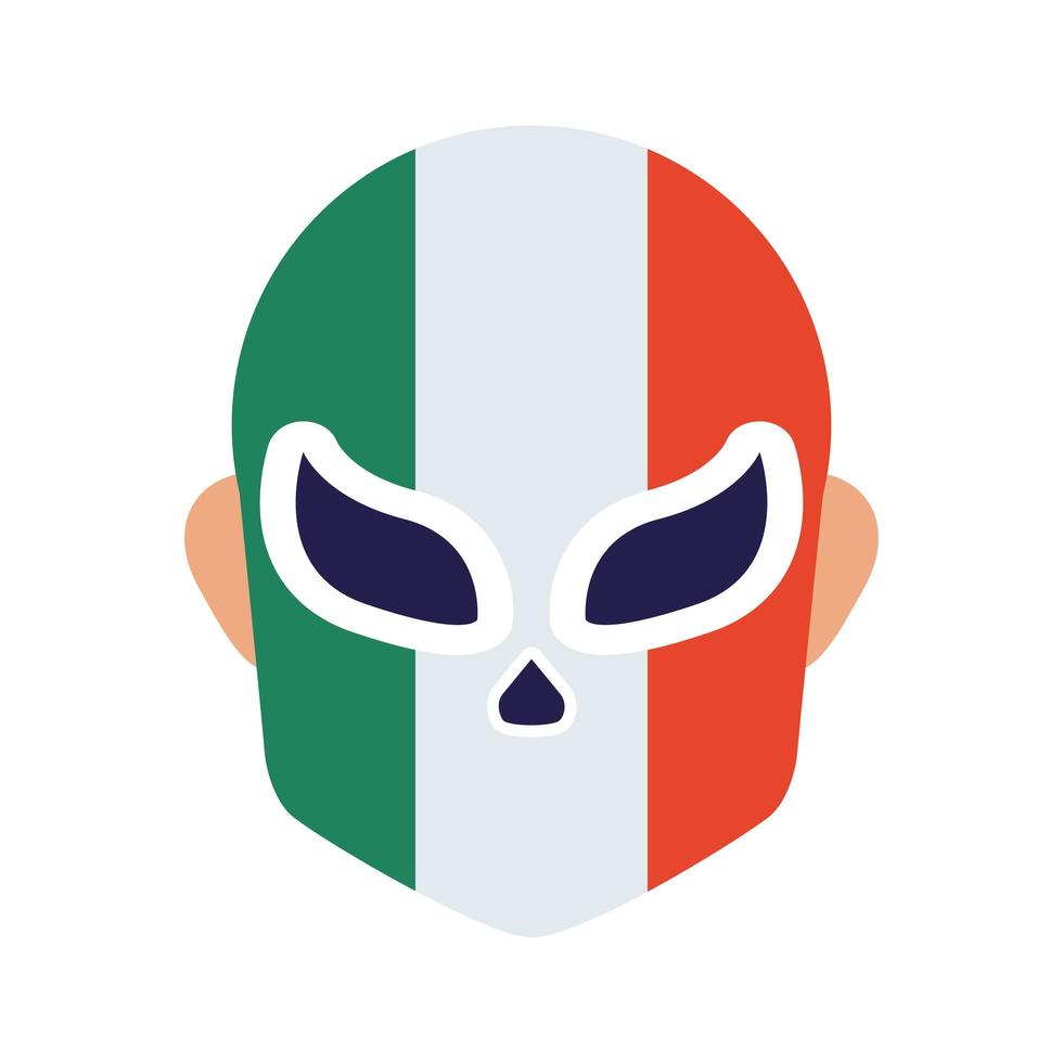 mexican mask of fighter fill style icon vector