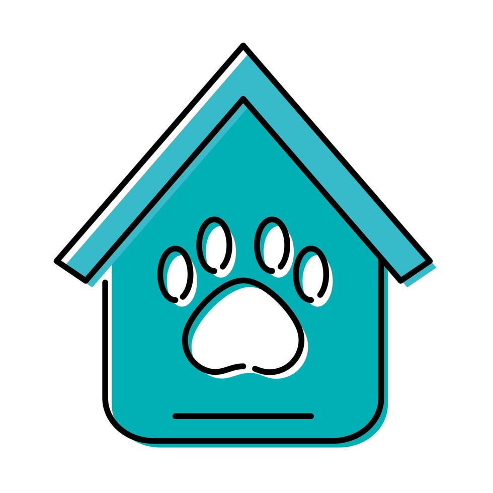 house with paw print mascot vector