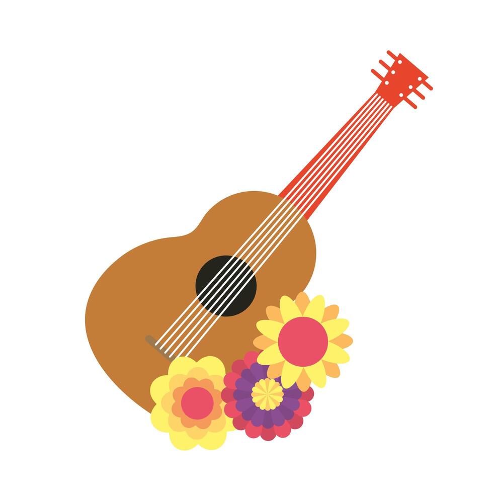 icono de instrumento de guitarra tradicional mexicana vector