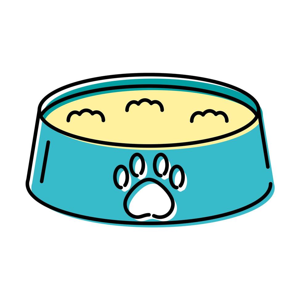 dish food with paw print mascot vector