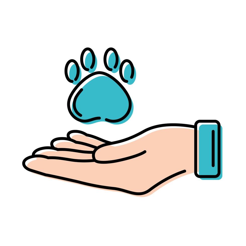 paw print mascot in hand vector