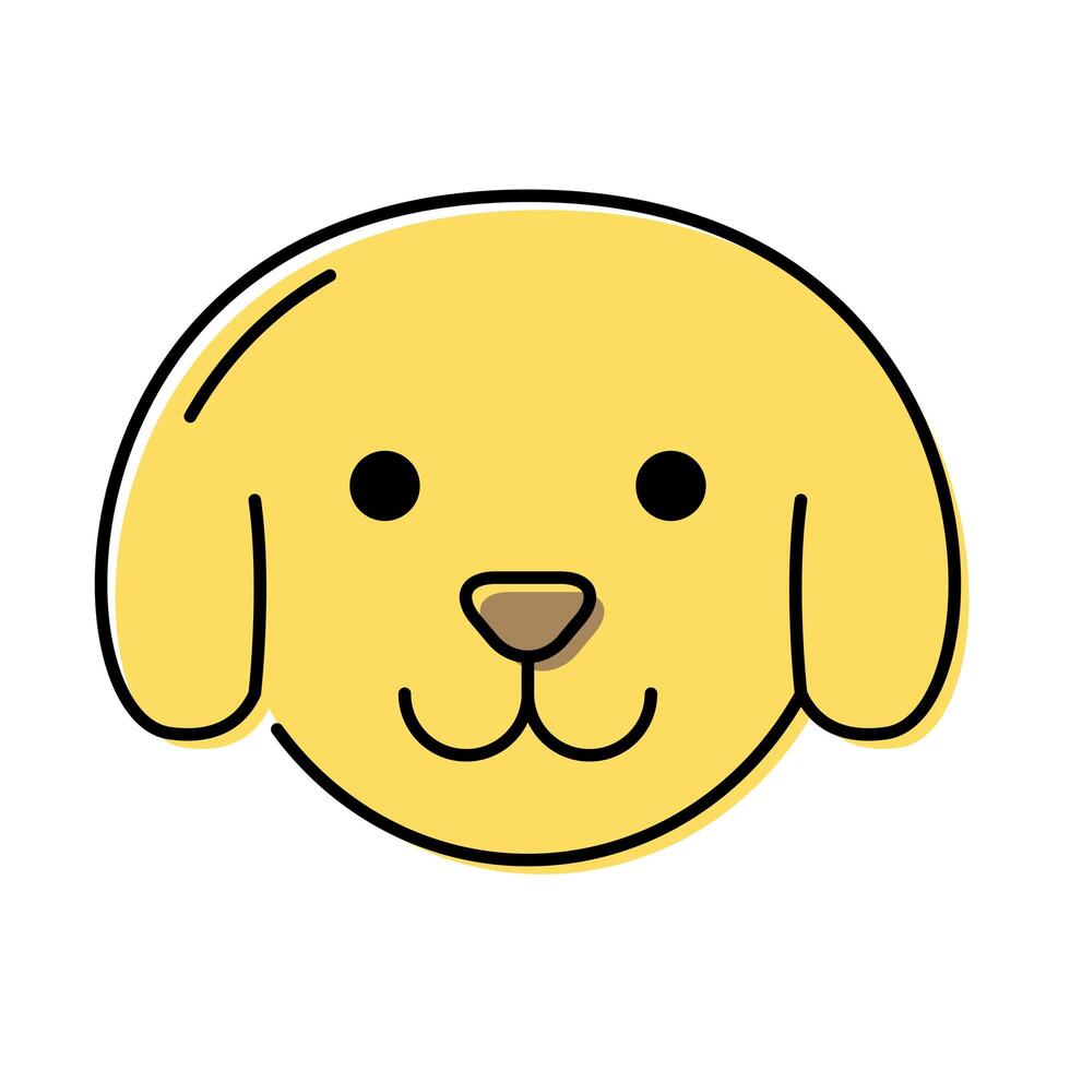 cute little dog head icon vector