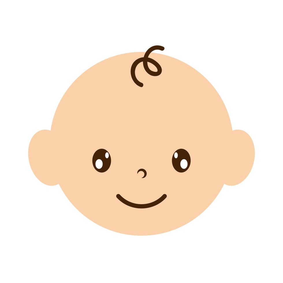 cute little baby boy head character vector