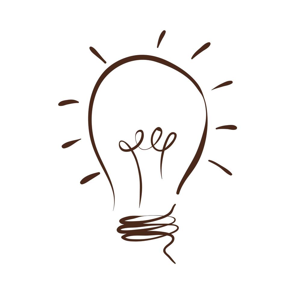 bulb light drawn icon vector