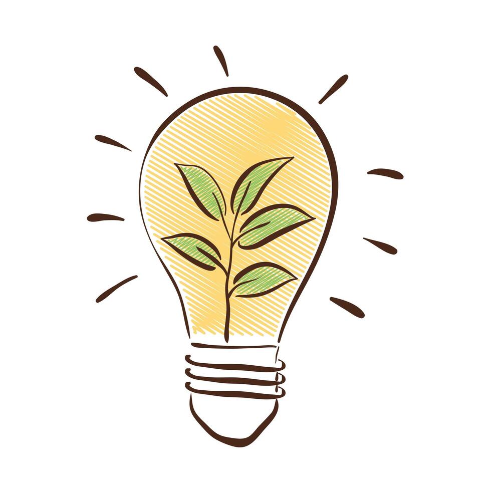 bulb with plant vector