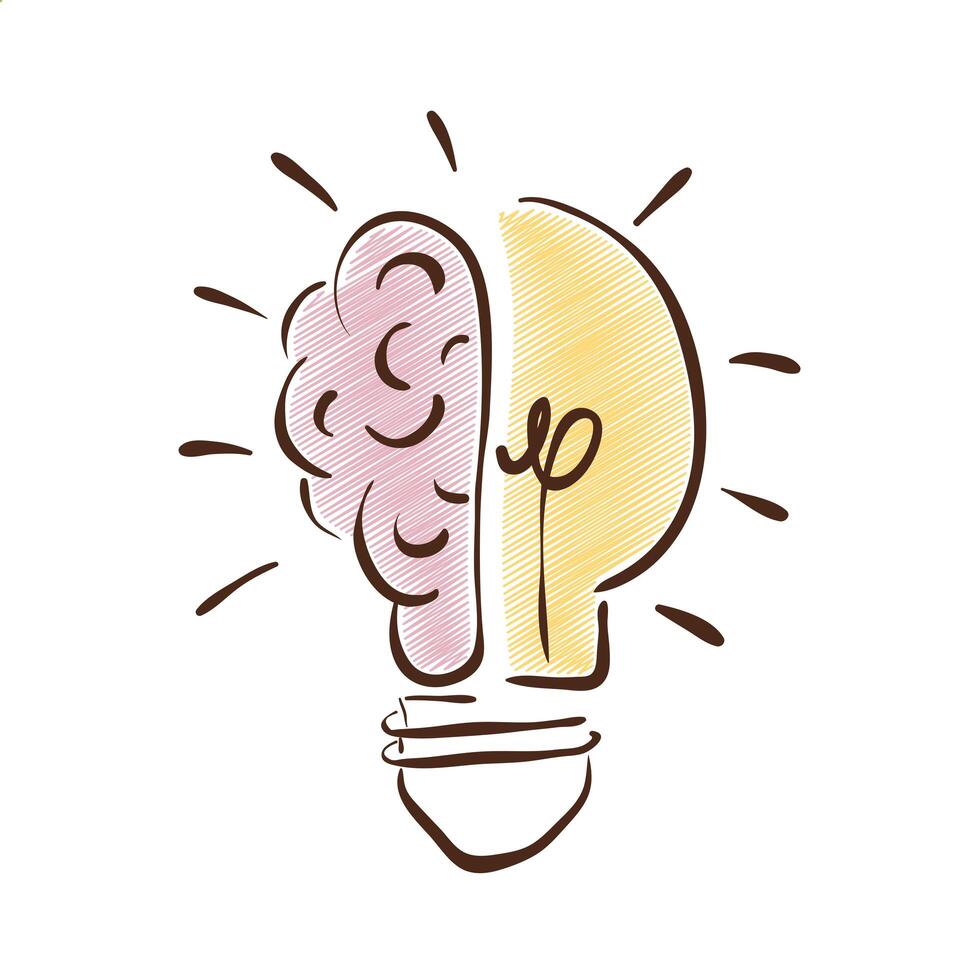 bulb and brain vector