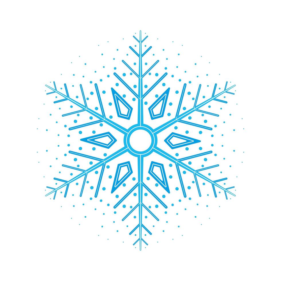 blue snowflake seasonal vector