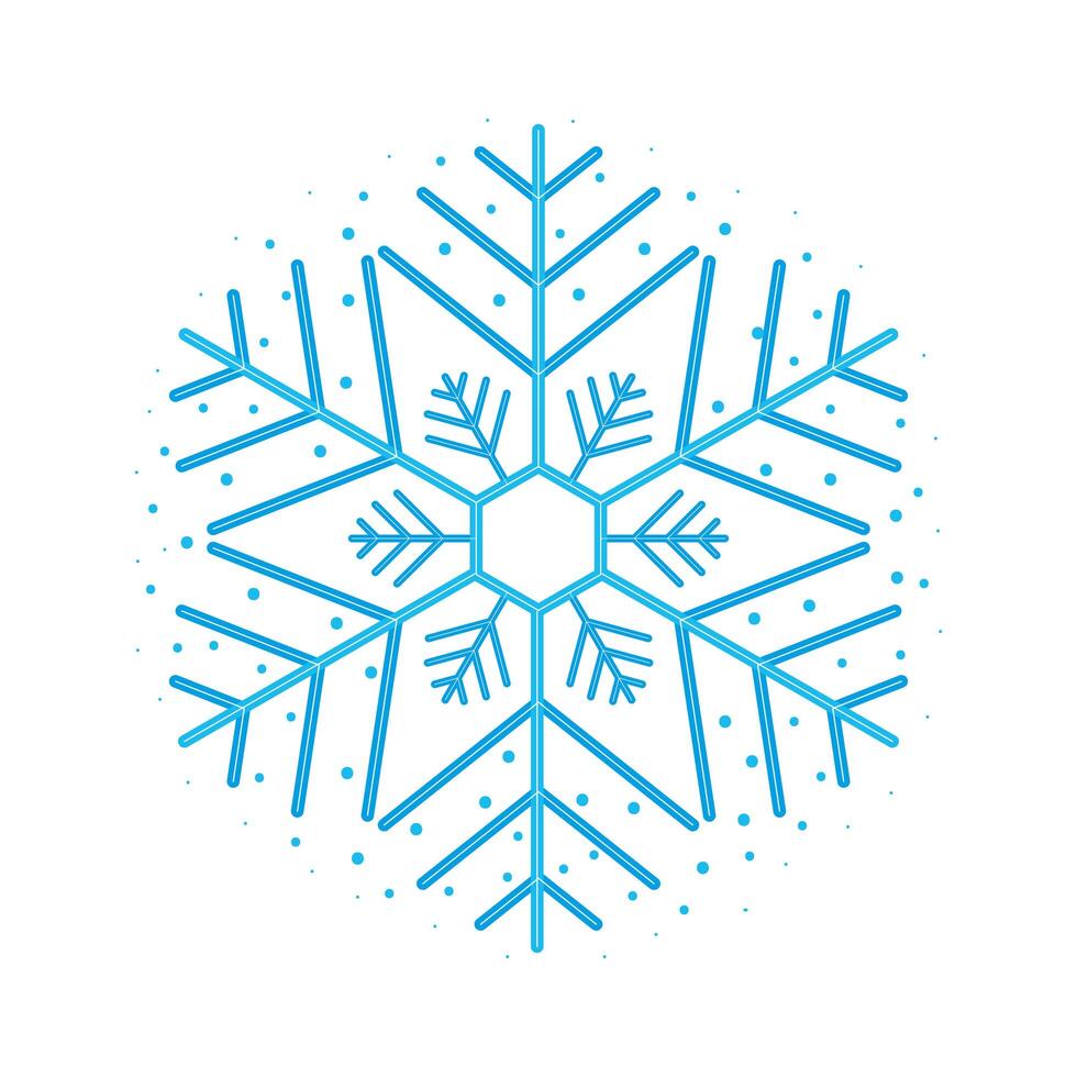 classic blue snowflake vector